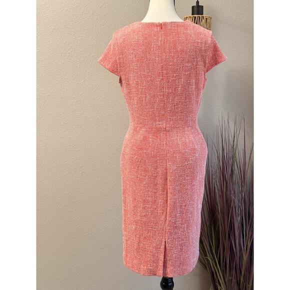 Banana Republic Dress Orange Red Cap Sleeve Tweed Sheath Size 4 EUC - Picture 3 of 10